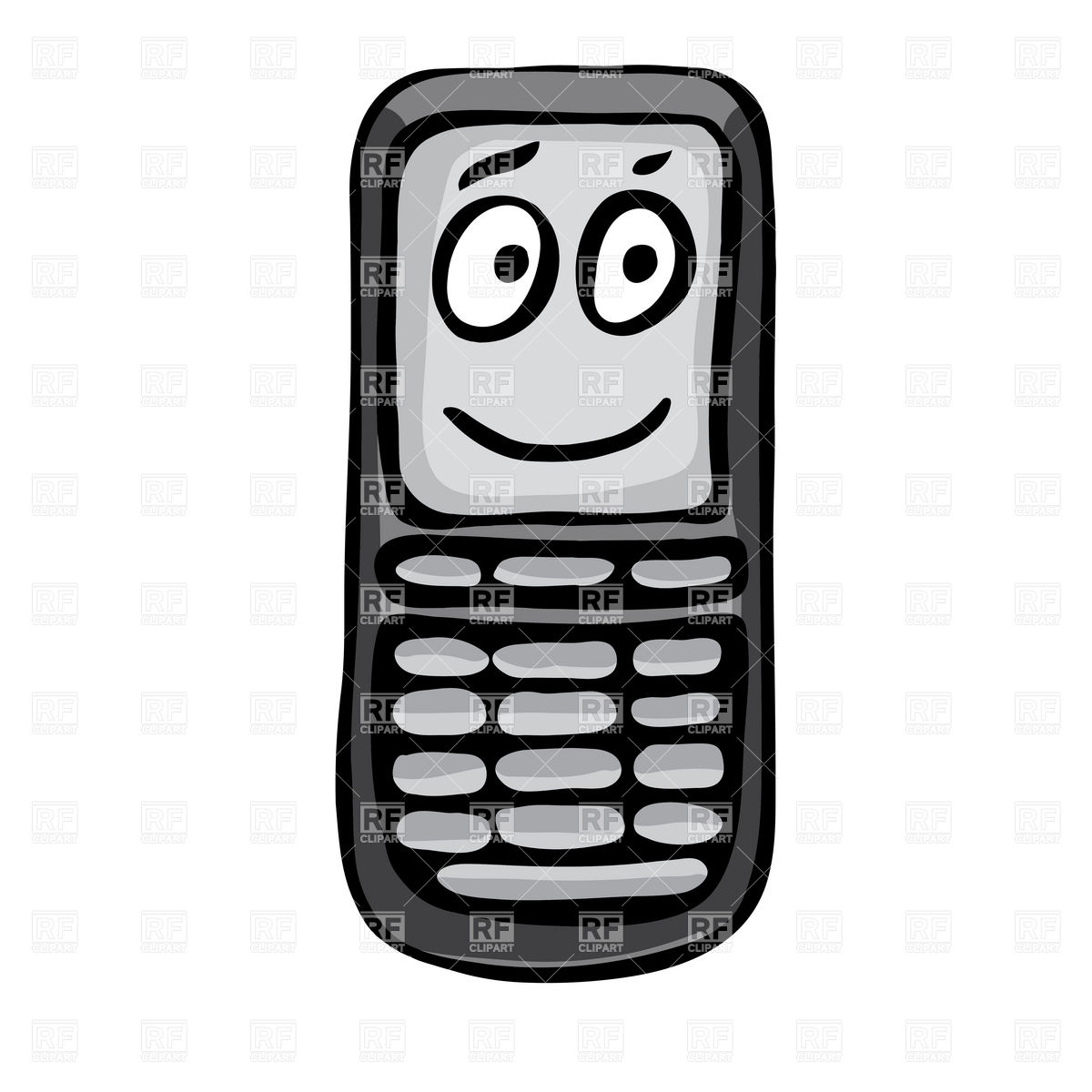 1200x1200 Funny Mobile Phone With Face Vector Image Vector Artwork Of