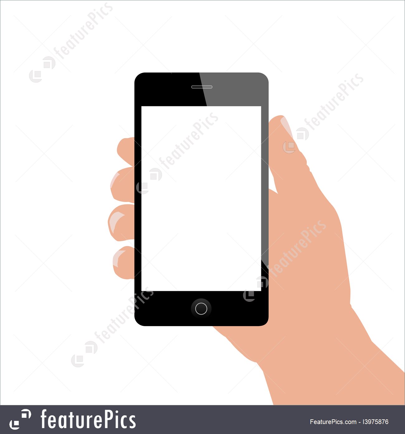 1299x1392 Hand Holding Phone, Vector