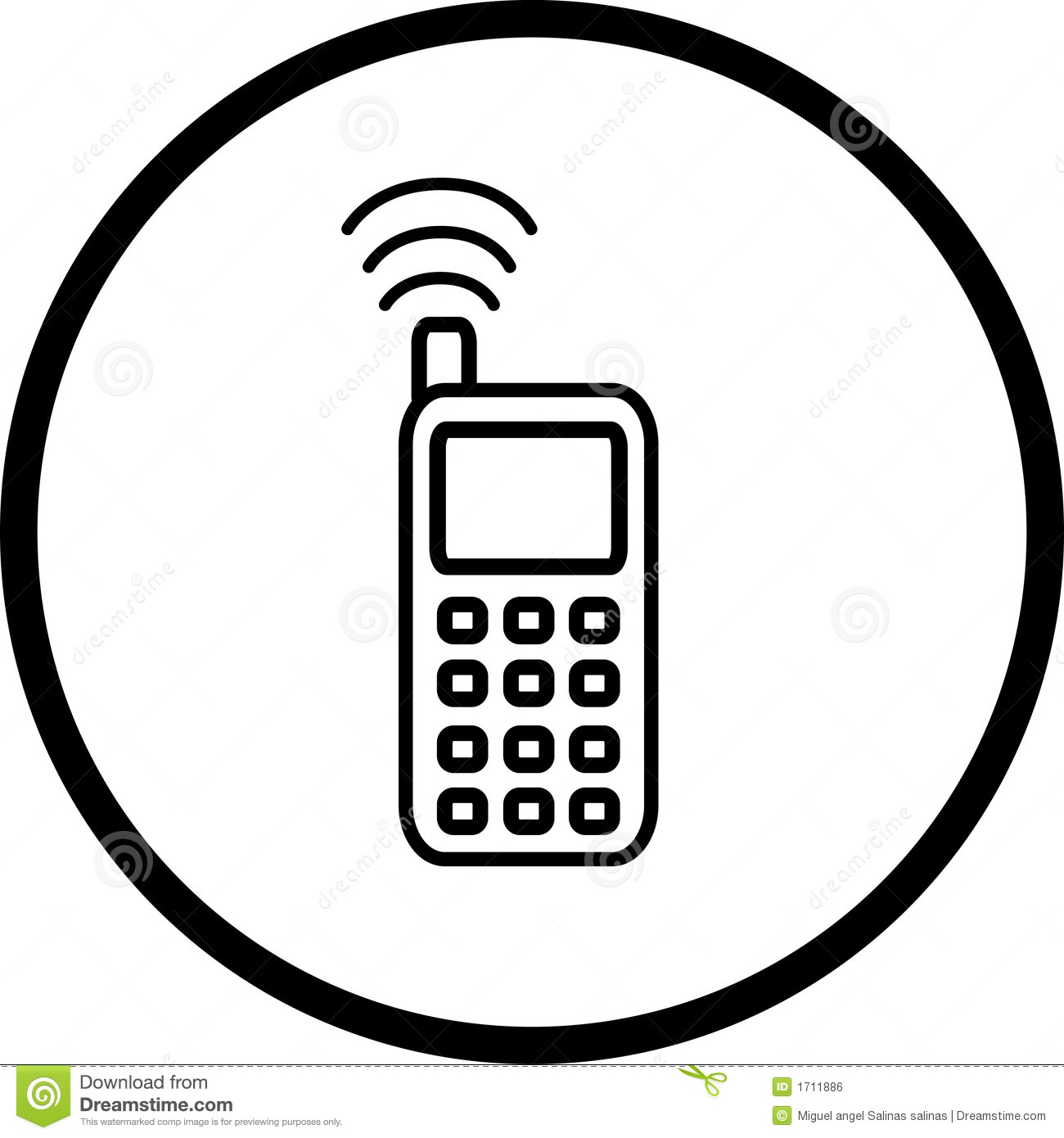 1300x1390 Cell Phone Symbol Vector Clipart