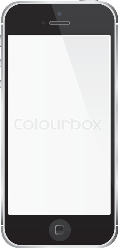 381x800 White Smart Phone, Iphone, Cell Phone Vector Illustration