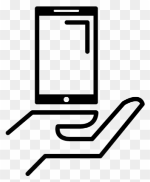 300x365 Open Hand Outline Holding Cellphone Vector