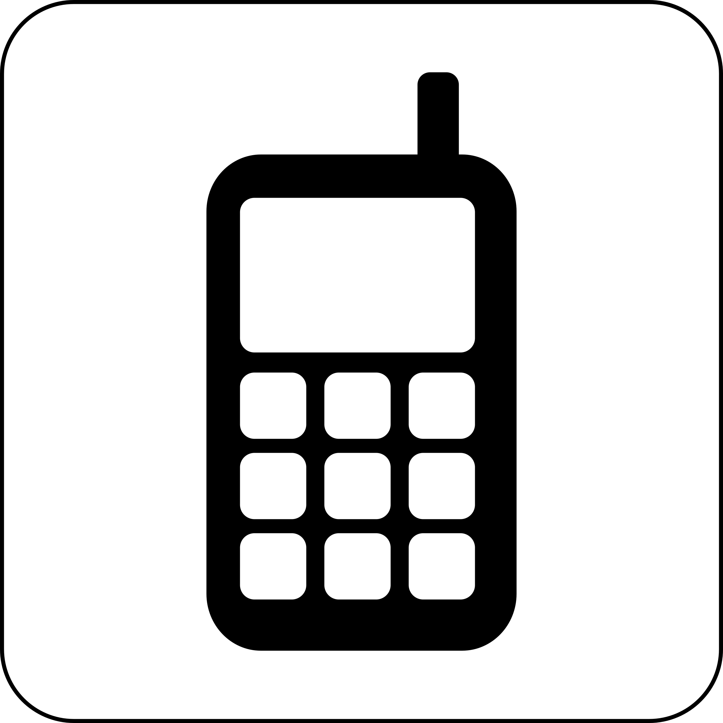 2400x2400 Big Cellphone Icon Vector Clipart Image