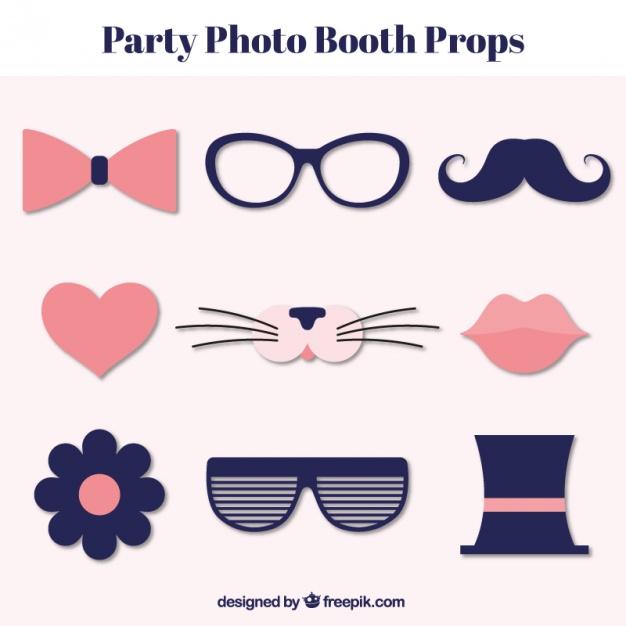 626x626 Set Of Vintage Elements For Photo Booth Vector Free Download