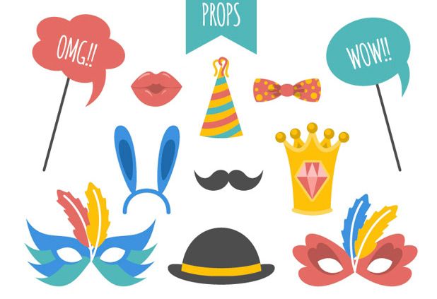 618x423 Various Party Elements For Photo Booth Vector Free Download