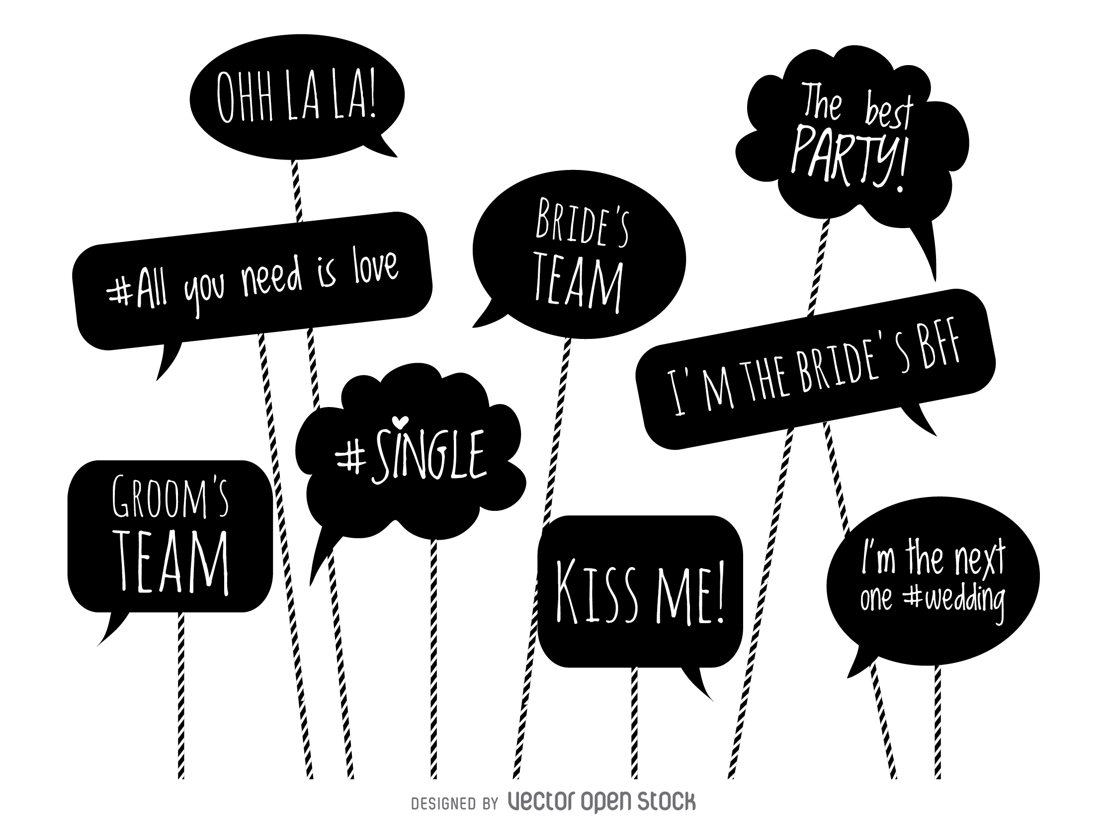 2227x1650 Wedding Photo Booth Props Set