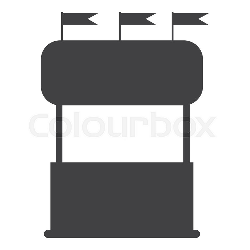 800x800 Flat Design Carnival Fair Booth Icon Vector Illustration Stock