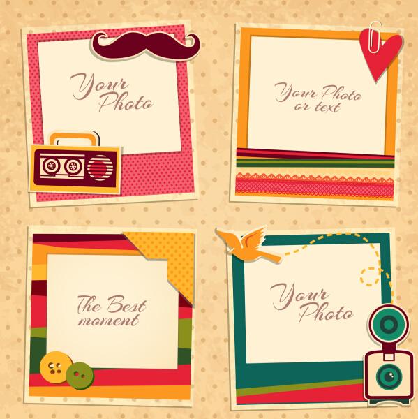 599x600 Cute Photo Frame Vector Set 05 Free Download