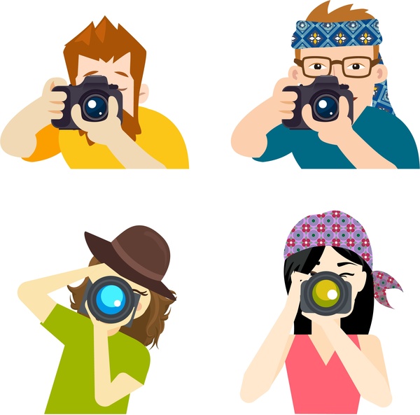 600x593 Photographer Icons Various Types In Flat Colors Free Vector In