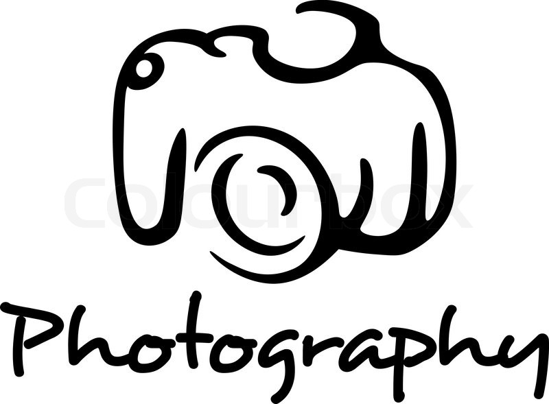 800x589 Photo Camera And Photography Emblem In Outline Style Isolated On