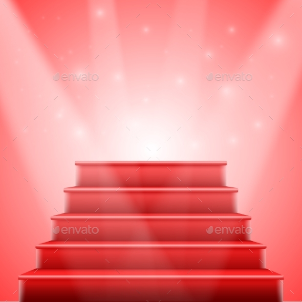 590x590 Photorealistic Vector Isolated Red Stairs To Stage By Razzers