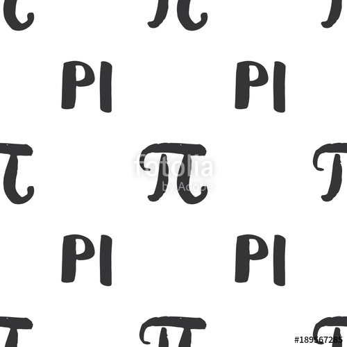 500x500 Pi Symbol Seamless Pattern Vector Illustration. Hand Drawn