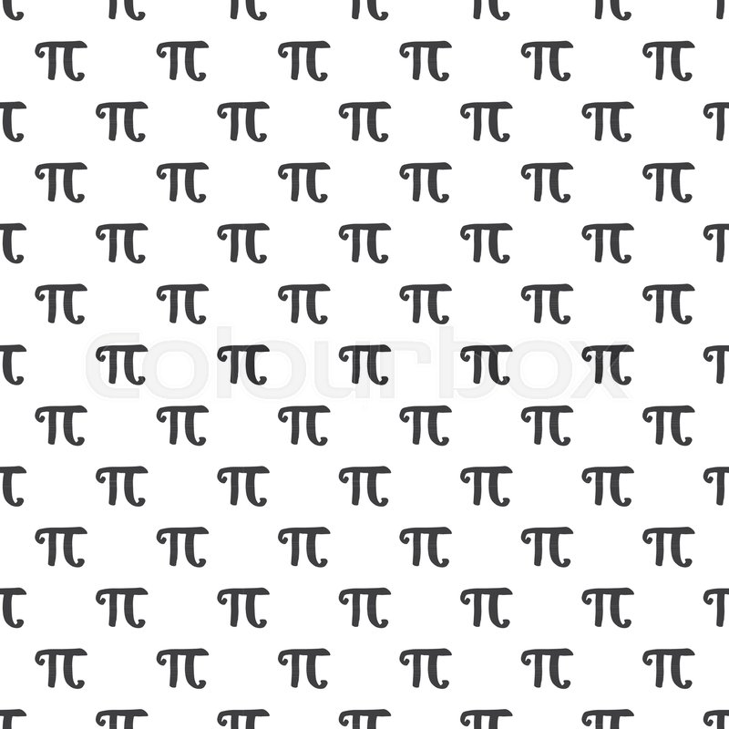 800x800 Pi Symbol Seamless Pattern Vector Illustration. Hand Drawn