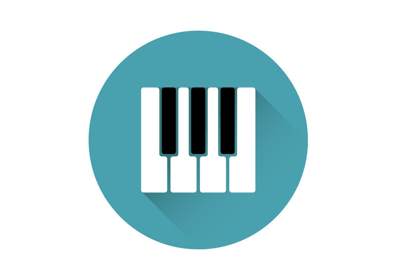 800x566 Piano Keys Flat Vector Icon