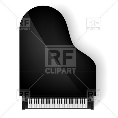 400x400 Top View Of Black Grand Piano Vector Image Vector Artwork Of