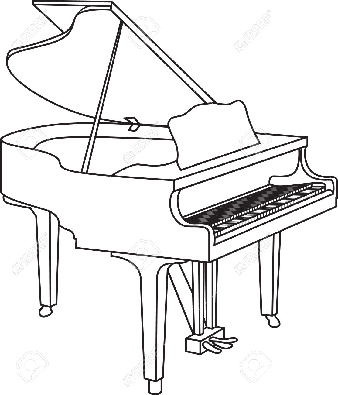 1113x1300 Drawn Piano Vector