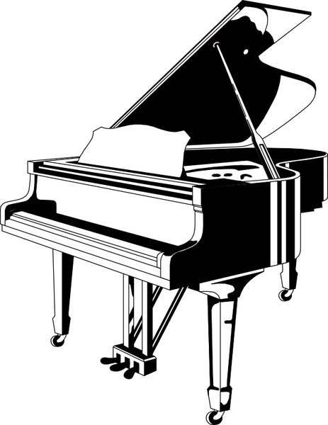 463x600 Piano Blackwhite Free Vector In Open Office Drawing Svg ( .svg