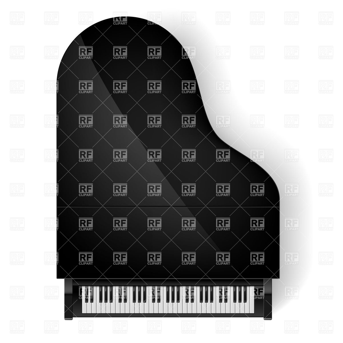 1200x1200 Top View Of Black Grand Piano Vector Image Vector Artwork Of