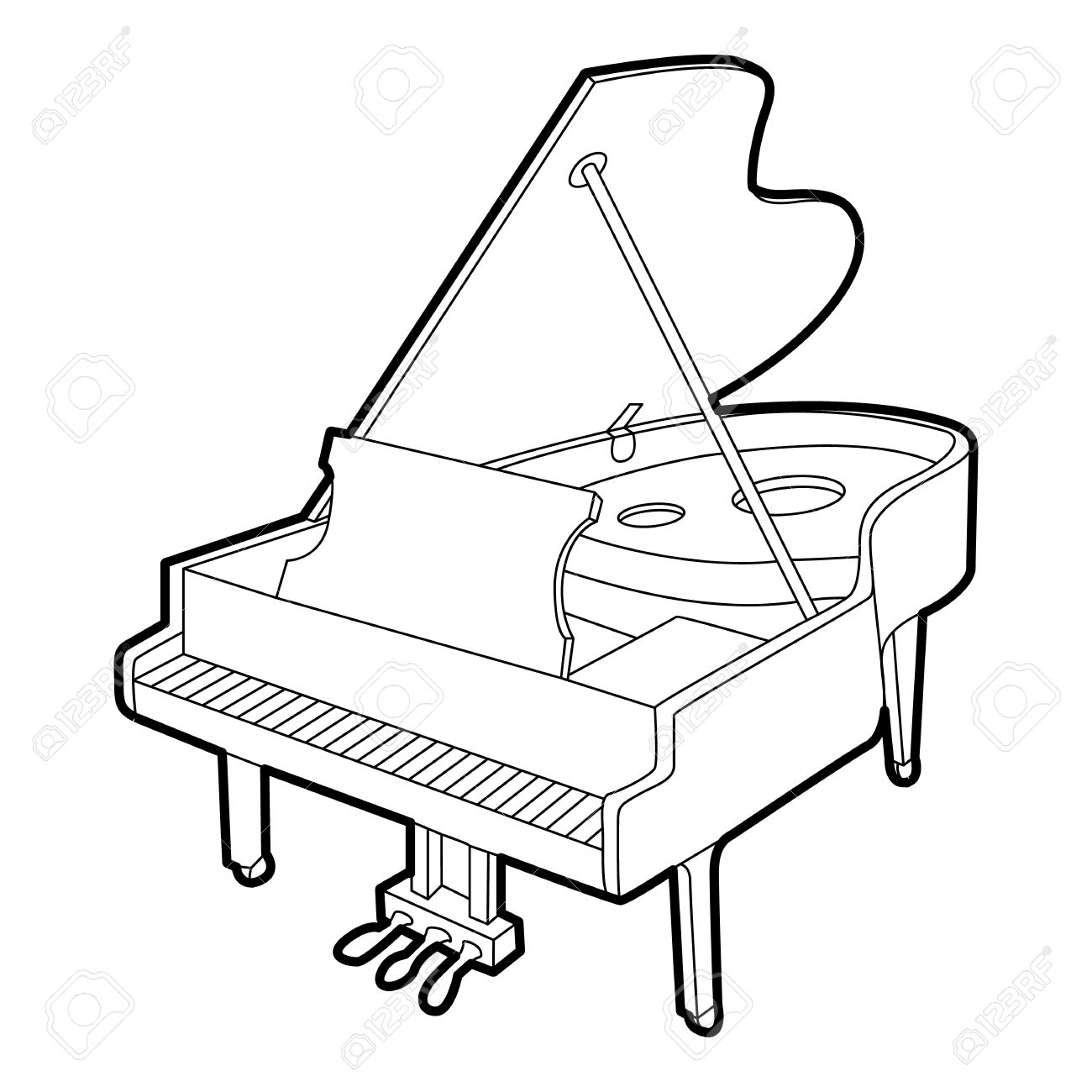 1300x1300 Drawn Piano Vector