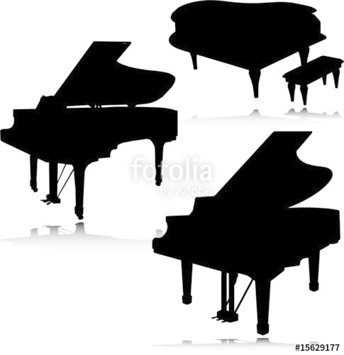 485x500 Piano Vector Silhouettes Stock Image And Royalty Free Vector