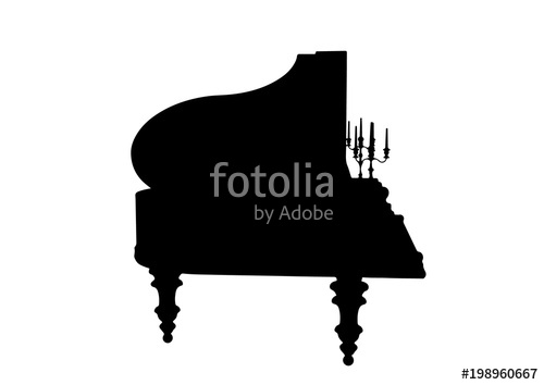 500x354 Silhouette Of Piano Vector. Stock Image And Royalty Free Vector