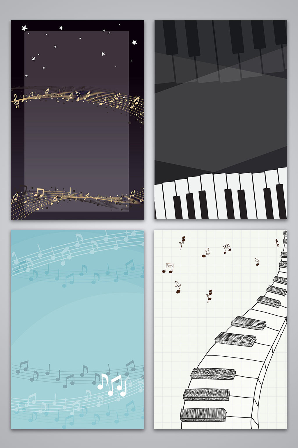 1024x1540 Vector Piano Keys Hand Drawn Music Propaganda Background Free