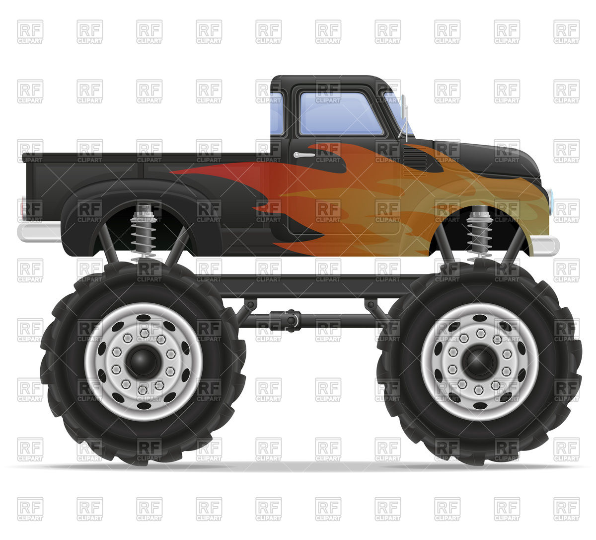1200x1086 Monster Truck Car Pickup Vector Image Vector Artwork Of
