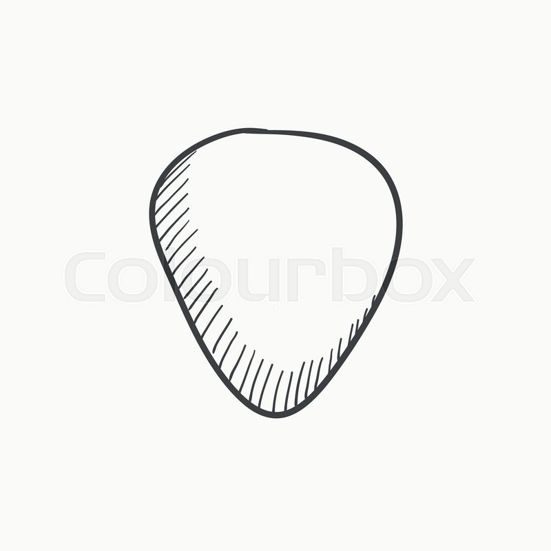800x800 Guitar Pick Vector Sketch Icon Isolated On Background. Hand Drawn