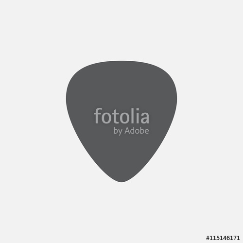 500x500 Guitar Pick Icon Vector, Solid Logo Illustration, Pictogram