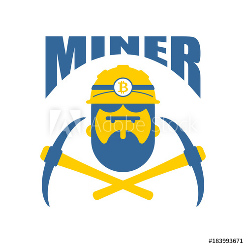 500x500 Miner Logo. Mener Logo Bitcoin Crypto Currencies. Worker With