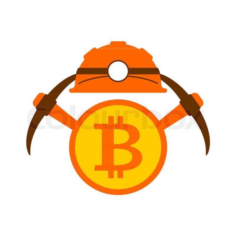 800x800 Miner Logo. Mining Bitcoin Crypto Currencies. Worker With Pickaxe
