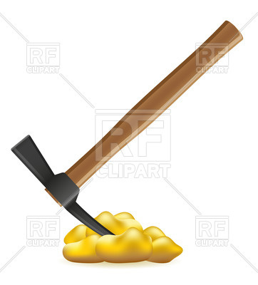 362x400 Pickaxe (Mattock) With Nuggets Of Gold