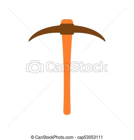 450x470 Pickaxe Isolated. Tool Miner On White Background. Vector Illustration.