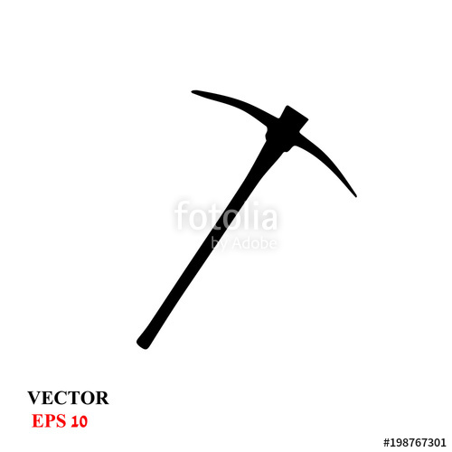 500x500 The Pickaxe Icon. Vector Illustration Stock Image And Royalty