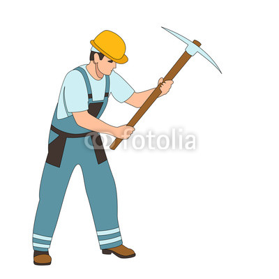 400x400 Worker With A Pickaxe Vector Illustration Flat Style Profile Buy