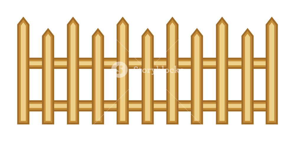 1000x478 Wooden Fence Vector Design Royalty Free Stock Image