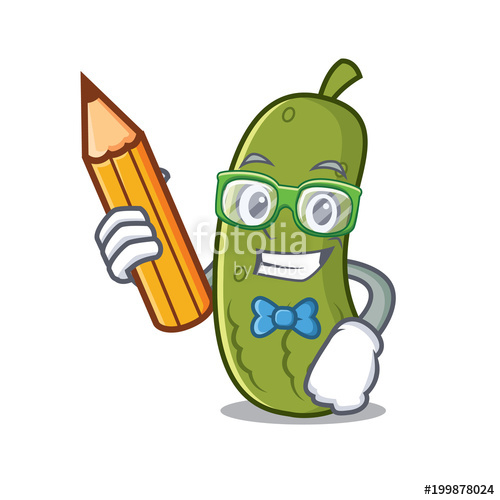 500x500 Student Pickle Character Cartoon Style Stock Image And Royalty