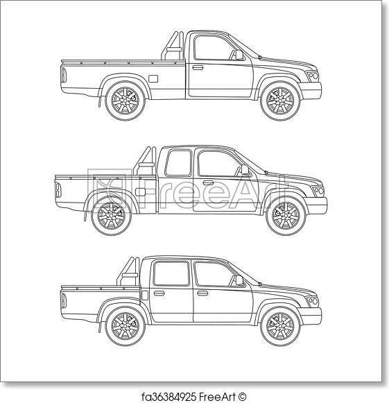 Pickup Truck Vector at GetDrawings | Free download