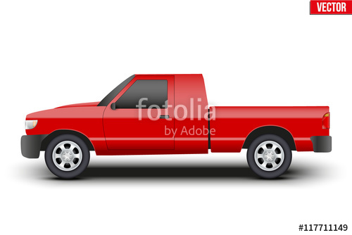 500x334 Original Classic Red Pickup Truck Vector Illustration Stock Image