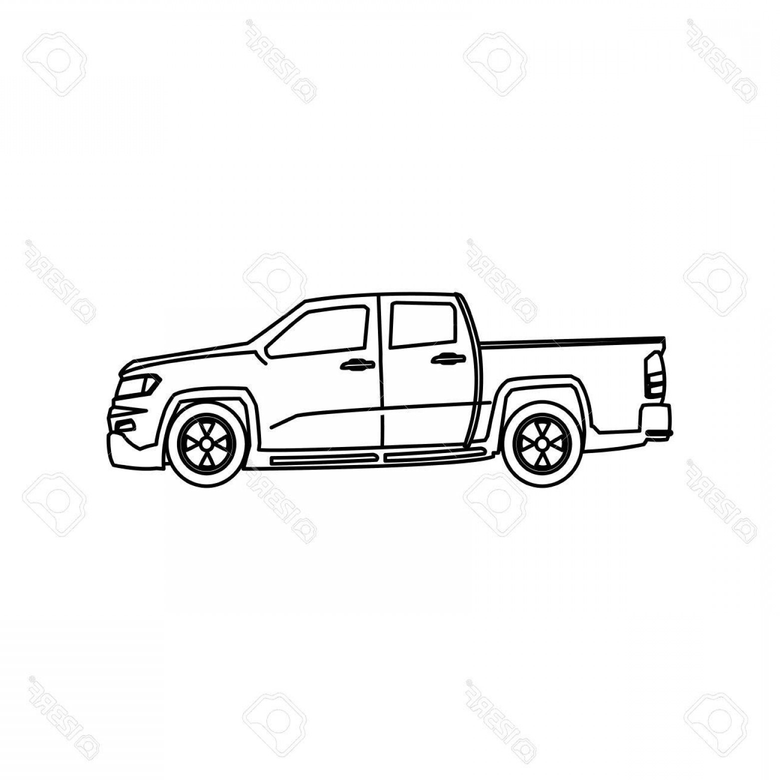 1560x1560 Photostock Vector Pickup Truck Vehicle Wheel Transportation