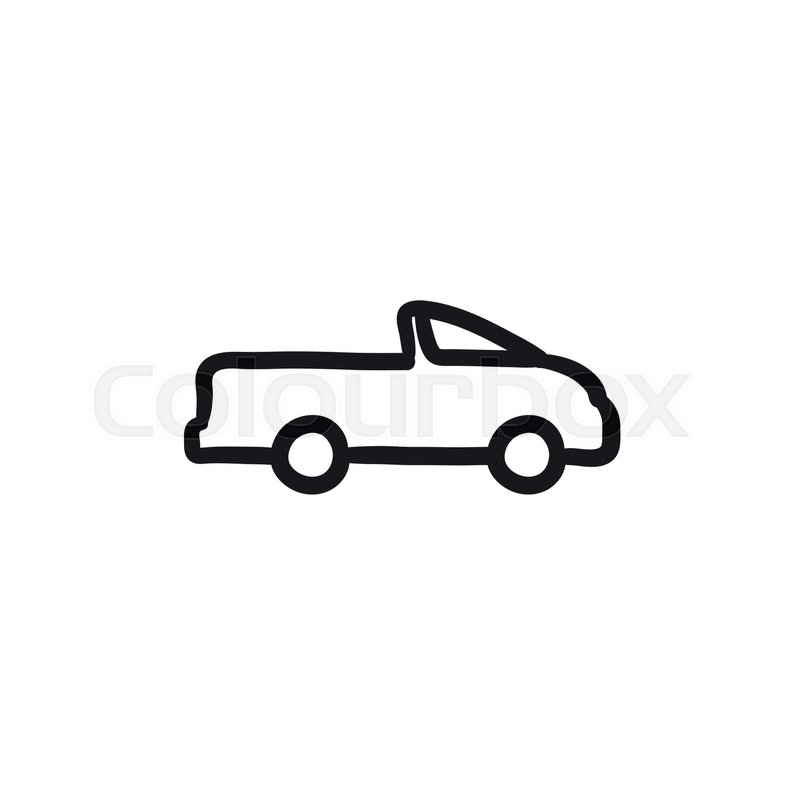 800x800 Pick Up Truck Vector Sketch Icon Isolated On Background. Hand