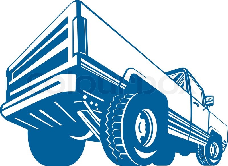 800x584 Pickup Truck Rear Retro Stock Vector Colourbox
