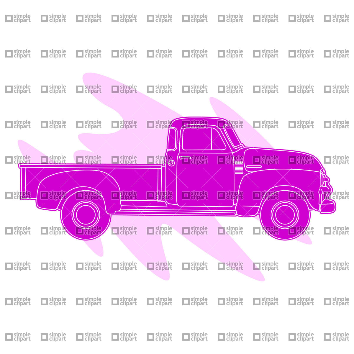 1200x1200 Pink Silhouette Of Pickup Truck Vector Image