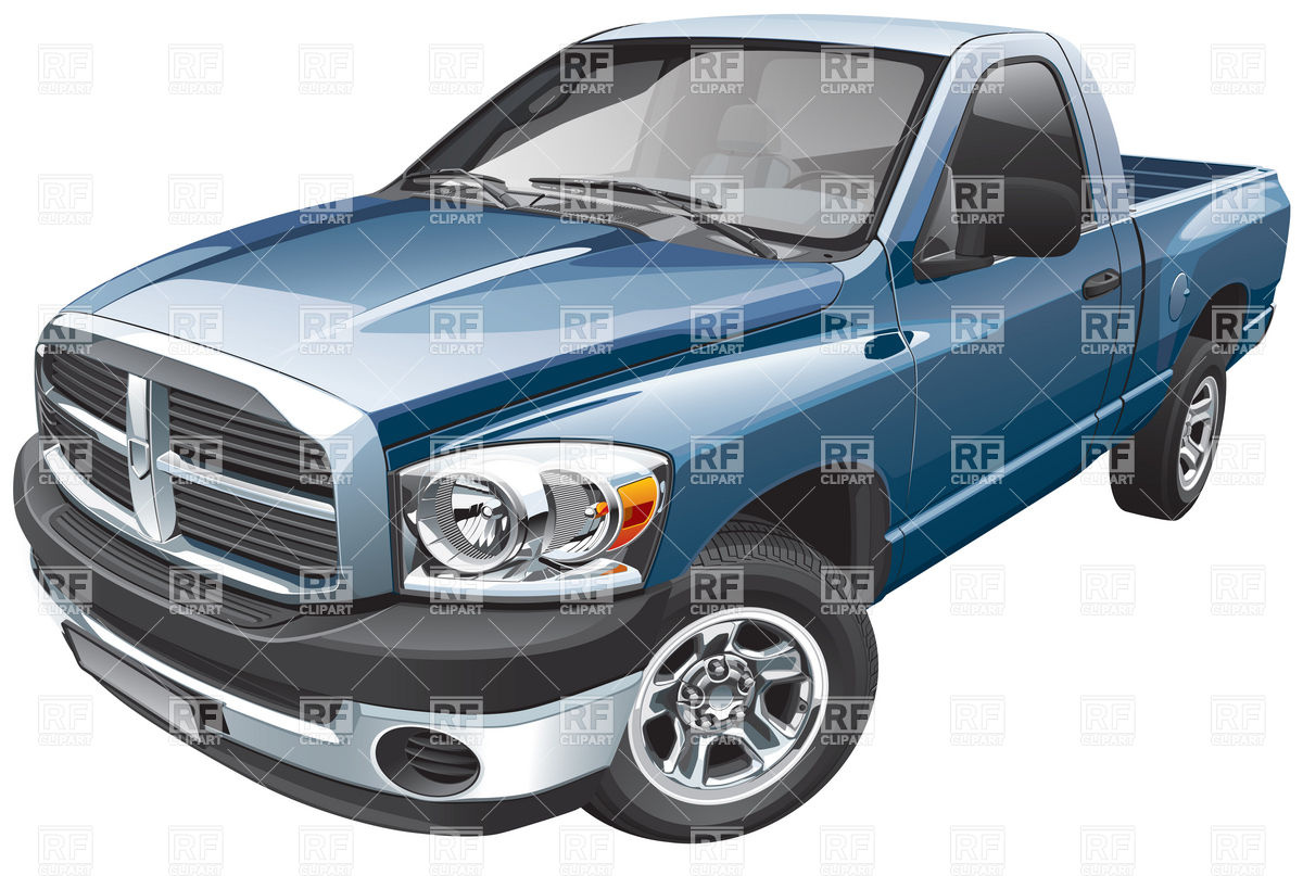 1200x807 Blue Full Size Pickup Truck Vector Image Vector Artwork Of