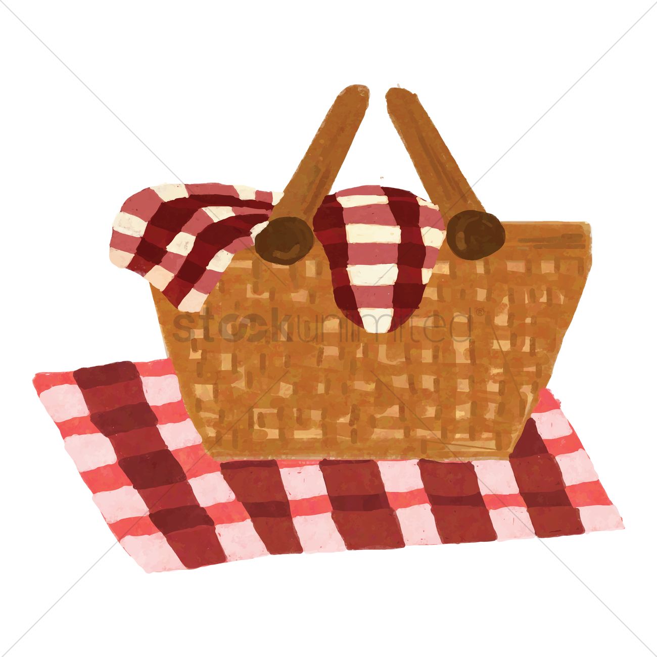 1300x1300 Picnic Basket Vector Image