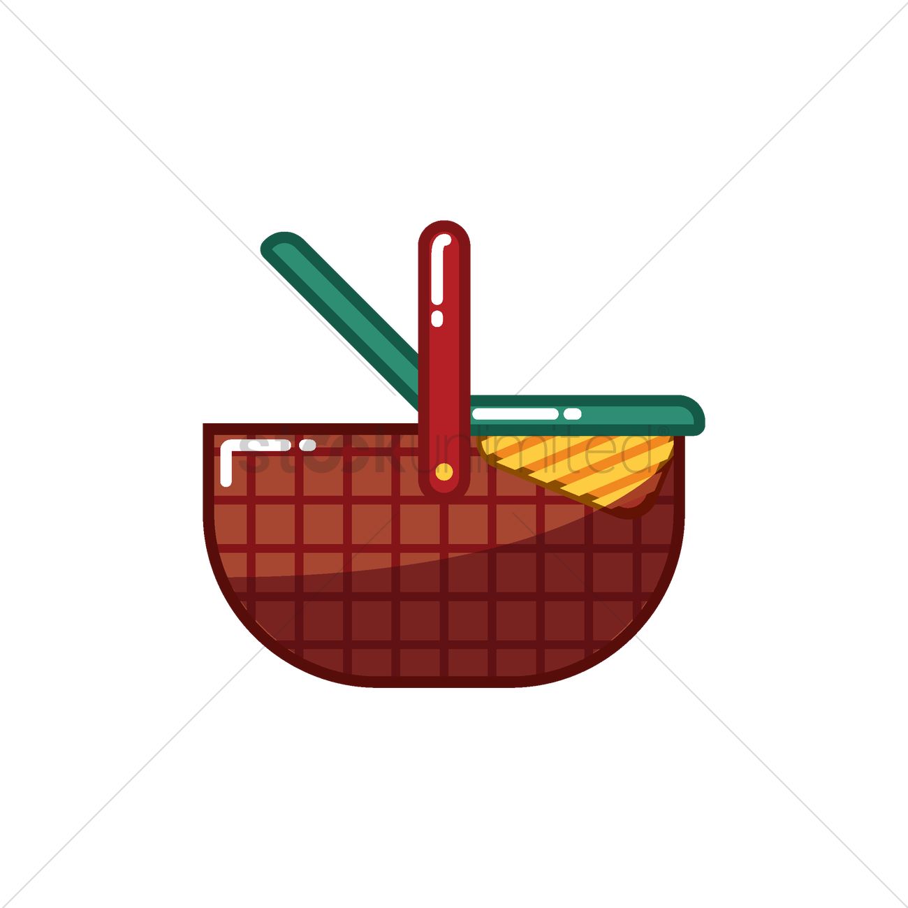 1300x1300 Picnic Basket Vector Image