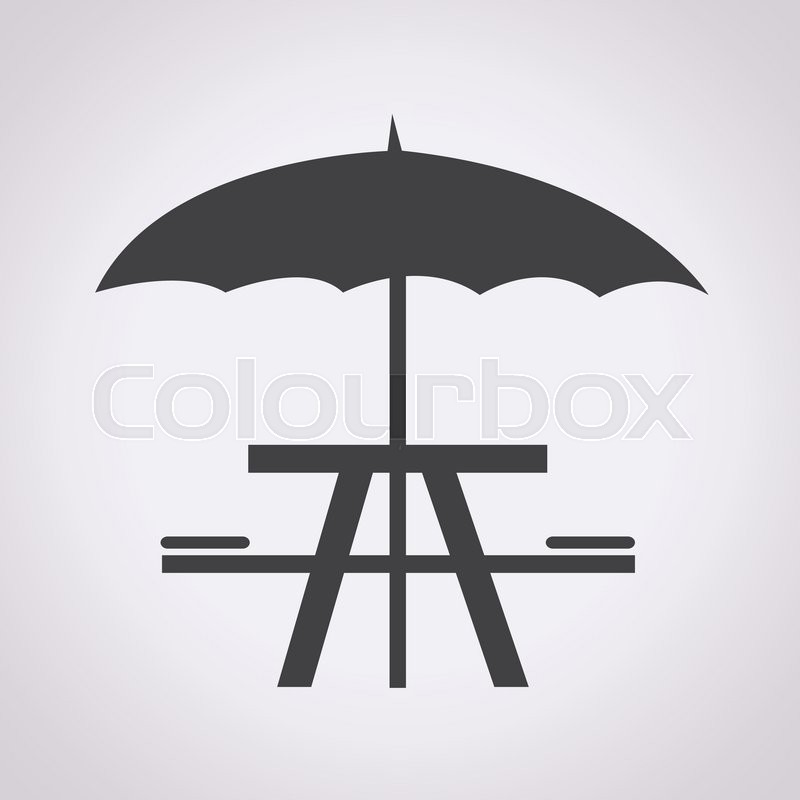 800x800 Umbrella With Picnic Table Icon Stock Vector Colourbox