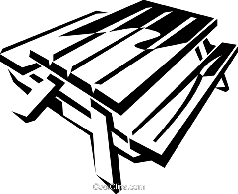 480x391 Picnic Table Royalty Free Vector Clip Art Illustration Vc038102
