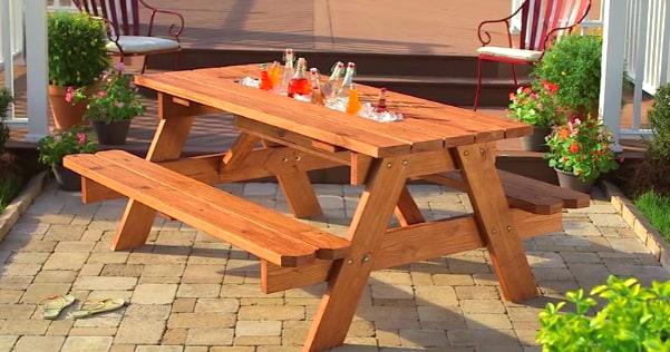 601x316 How To Make A Picnic Table Bench Dimensions Tablecloth Vector