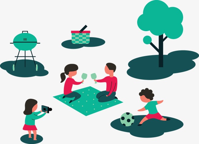 650x472 Vector Illustration Family Picnic, Family Picnic, Picnic, Vector