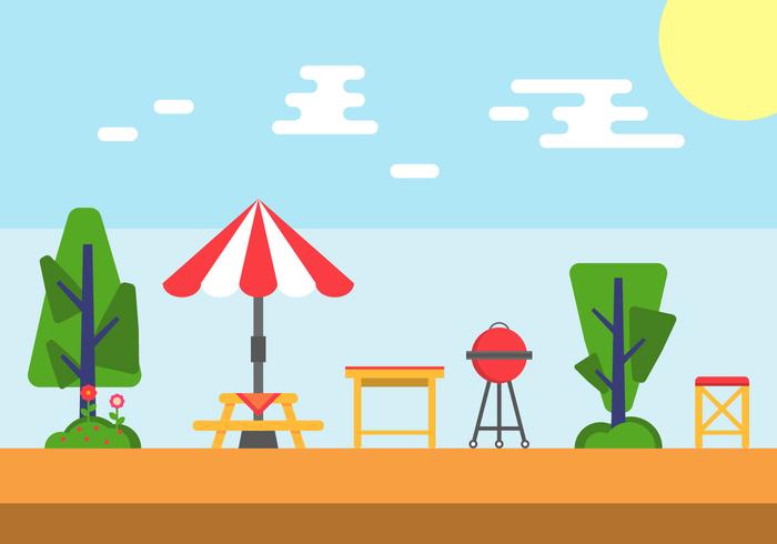 700x490 Family Picnic Vector Illustrations